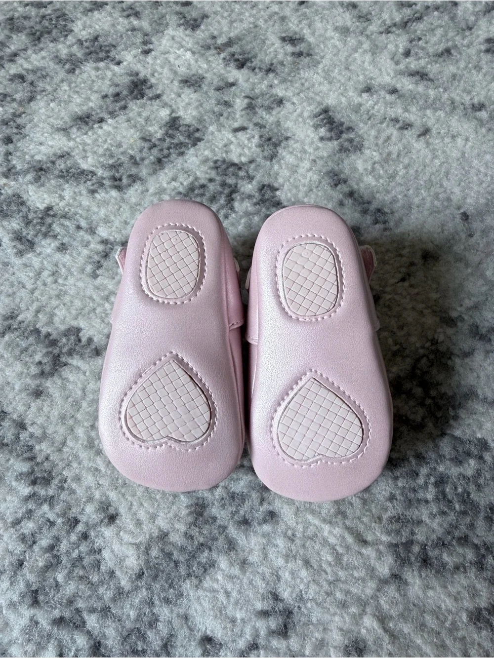 Baby Pink Mary Jane Shoes with Flower Accent